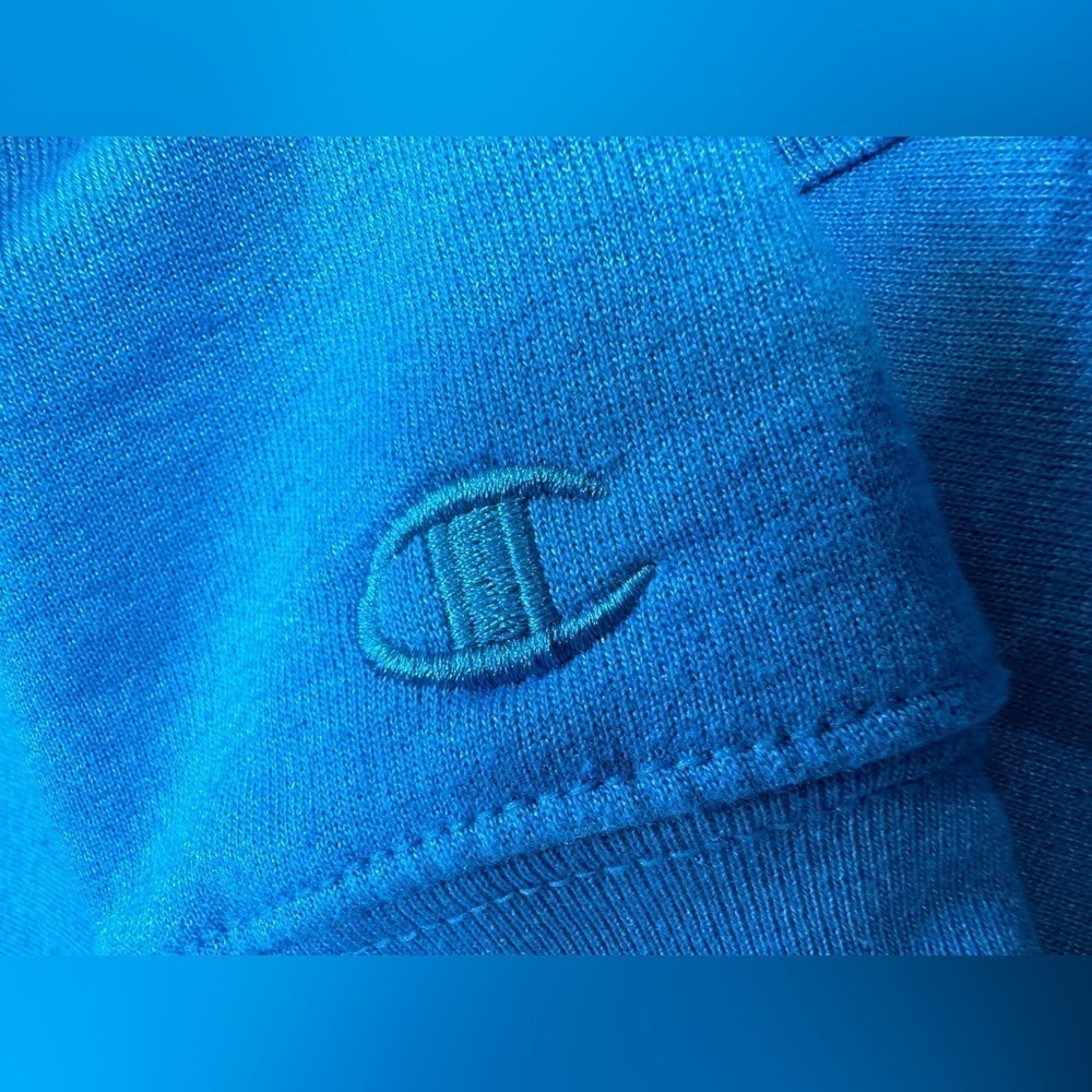 Champion Fleece Hoodie Bright Blue Women’s Size Large - Picture 9 of 10